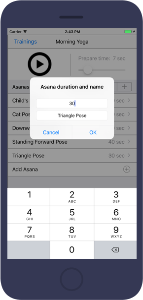 Yoga Timer Asana changes